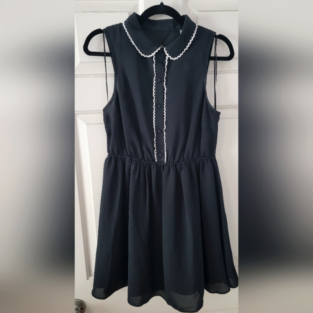 Black and White trim dress